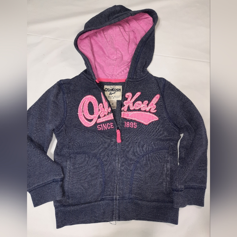 Oshkosh B'gosh | Blue & Pink Full Zip Up Sweater Size 4t